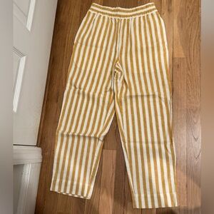 Madewell Mustard and White Striped Pants